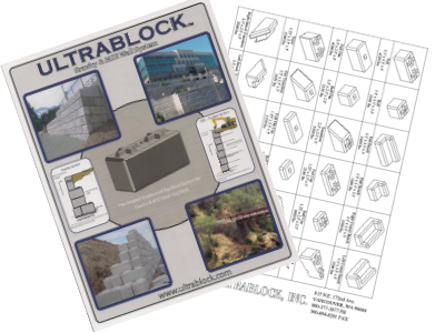 block brochure and shapes