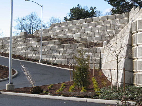 Ultrablock Concrete Blocks Mse Walls Gravity - Cement Block Wall Design